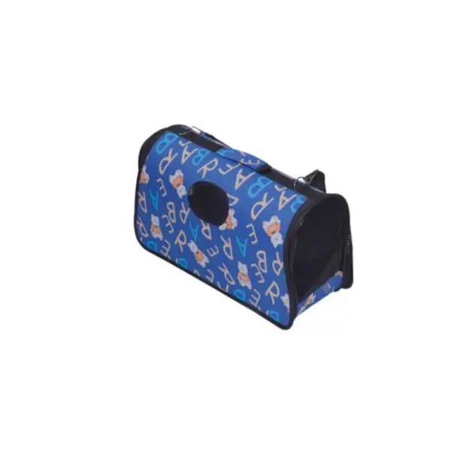 Cat Carrier Bag Small Blue Close Up